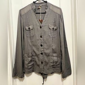 XCVI Grey Corset Jacket, NWT Sz. L